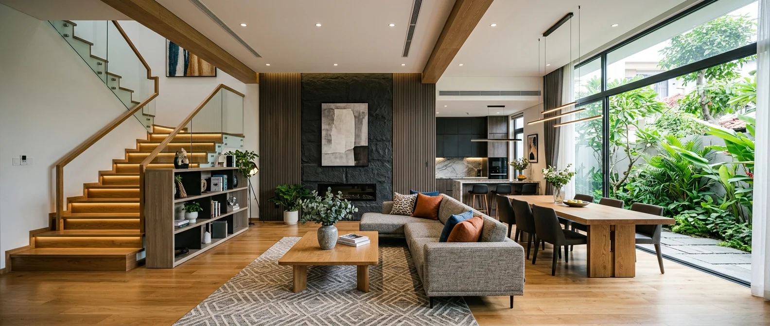 Thiết kế nội thất nhà phố sáng, thoáng và tiện dụng